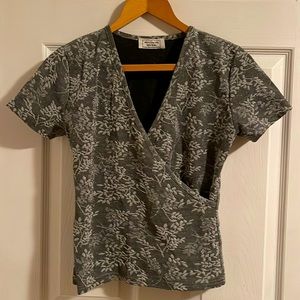 Sparkling Silver Cross Heart Top